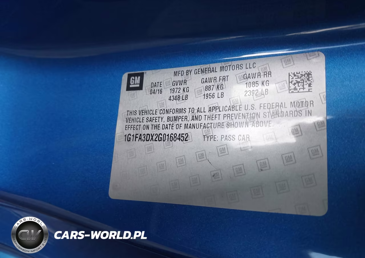 2016 Chevrolet Camaro 1Lt VIN:1G1FA3DX2G0168452 - 9