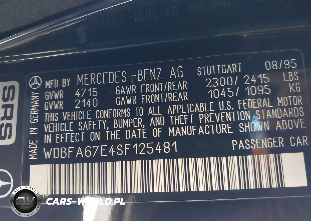 1995 Mercedes-Benz Sl 500 VIN:WDBFA67E4SF125481 - 9