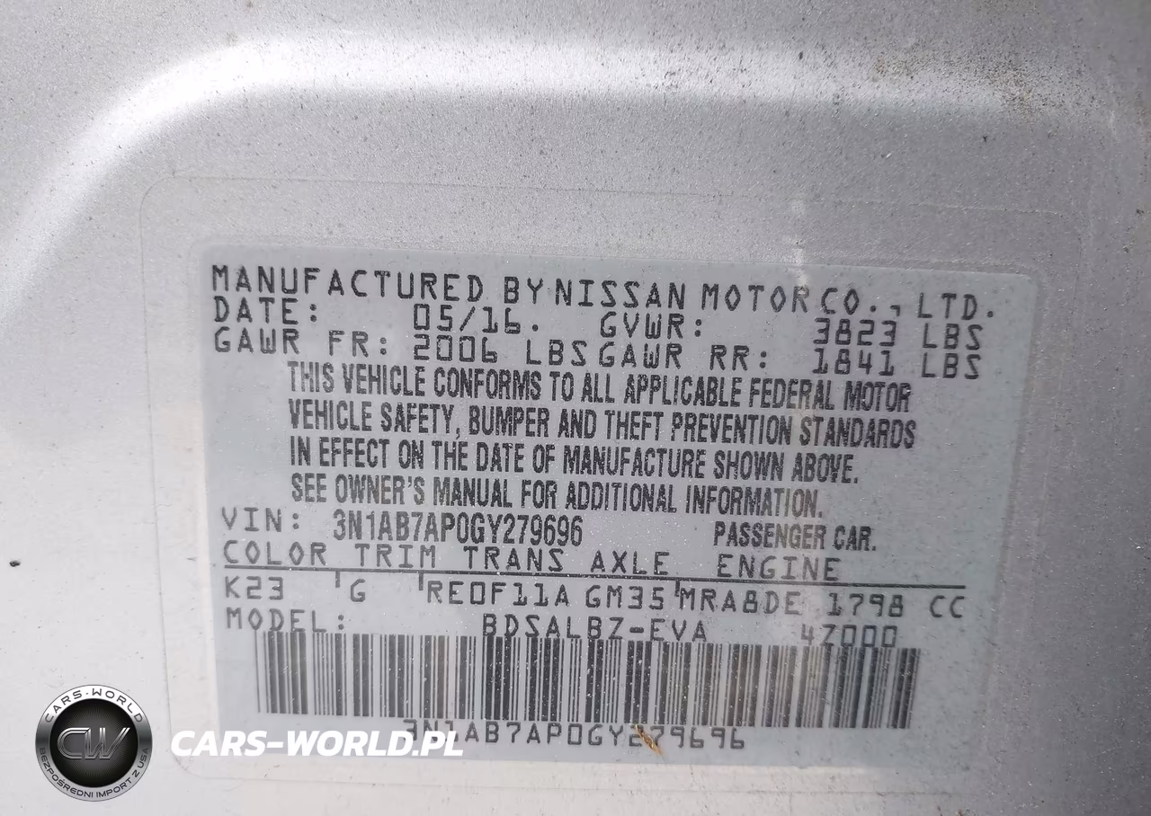 2016 Nissan Sentra Fe+ S-S-Sl-Sr-Sv VIN:3N1AB7AP0GY279696 - 9
