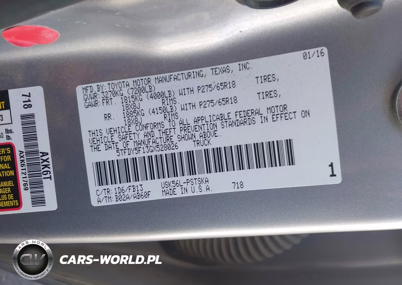 2016 Toyota Tundra Sr5 5.7L V8 VIN:5TFDY5F13GX528026 - 9