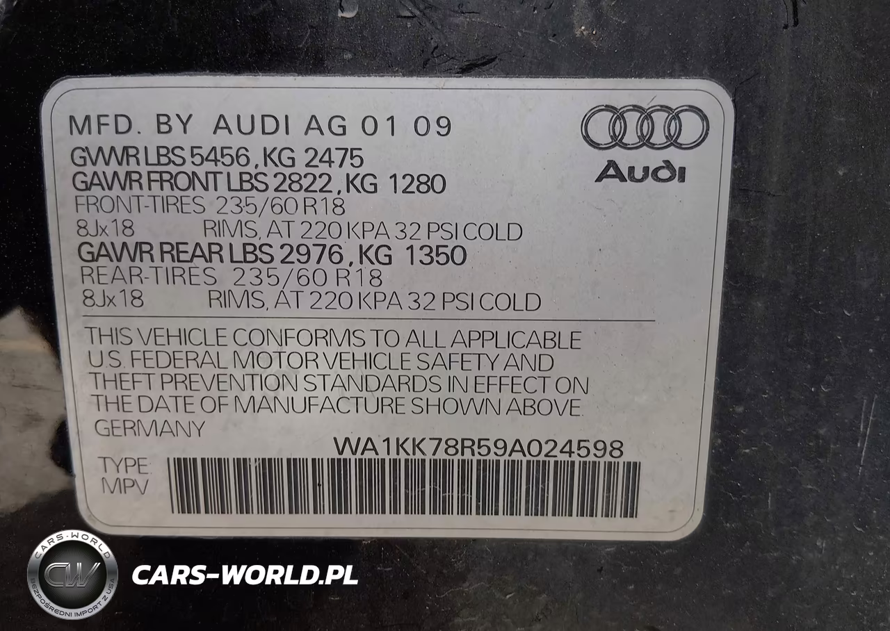 2009 Audi Q5 3.2 Premium VIN:WA1KK78R59A024598 - 9