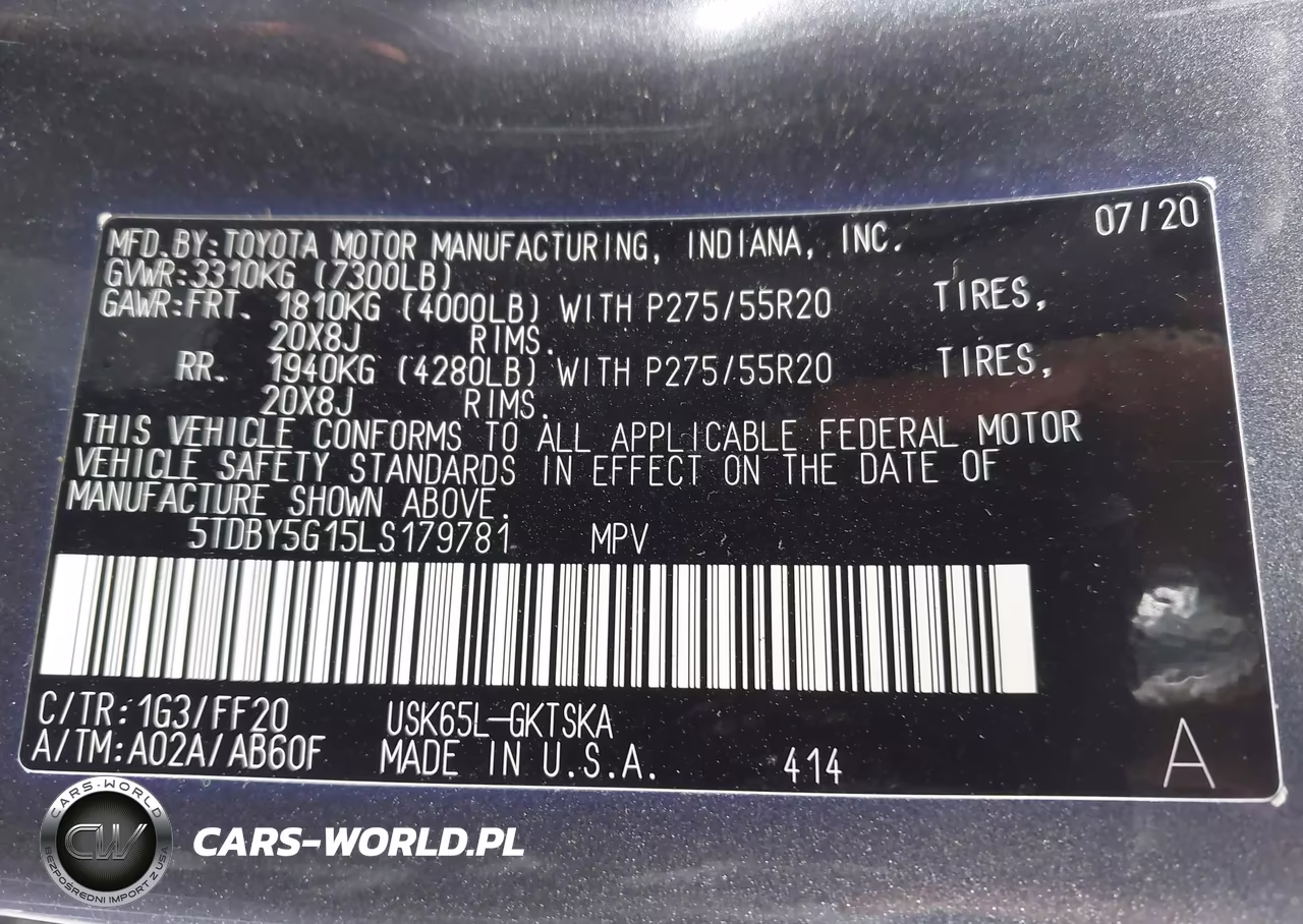 2020 Toyota Sequoia Sr5 VIN:5TDBY5G15LS179781 - 9
