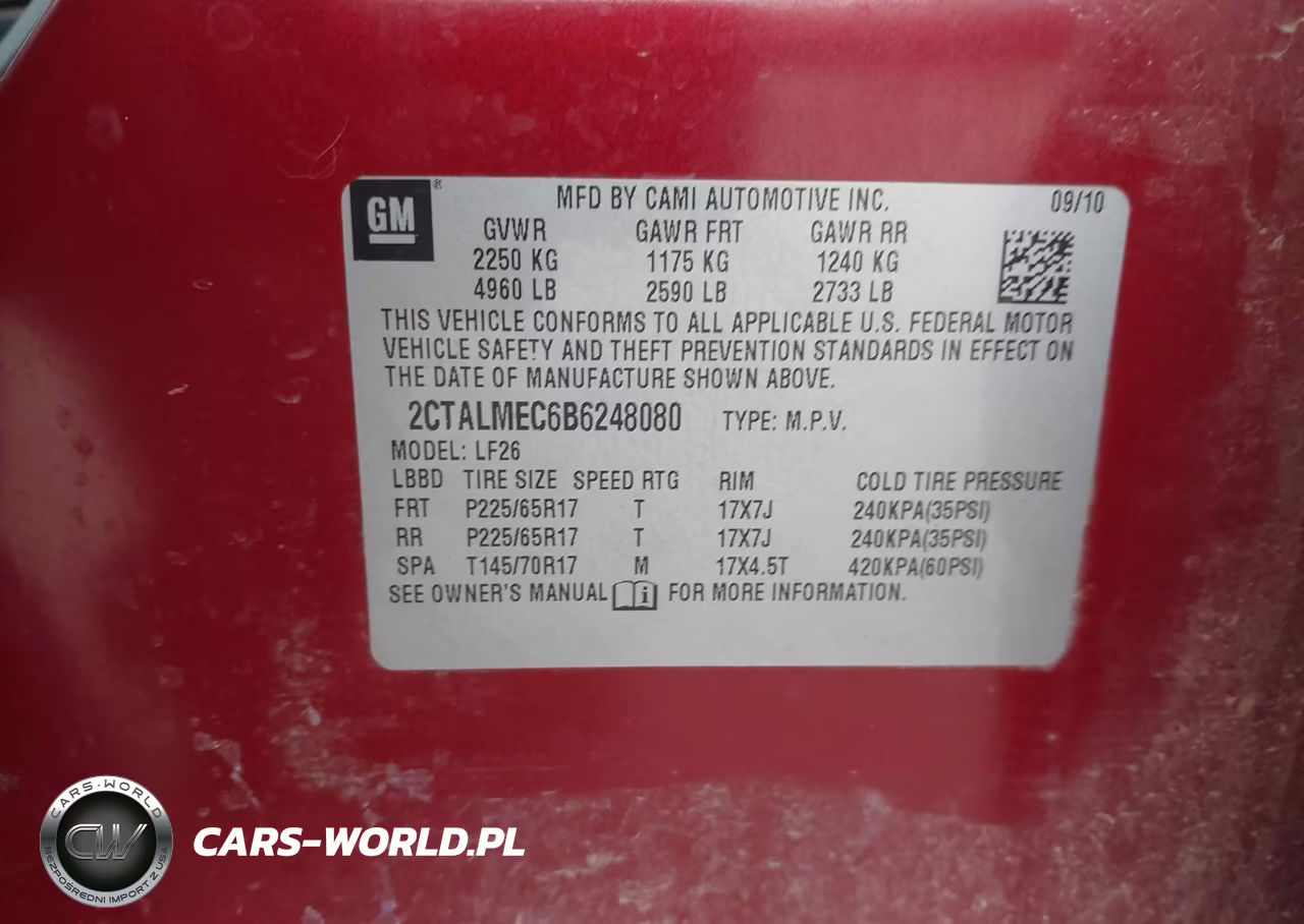 2011 GMC Terrain Sle-1 VIN:2CTALMEC6B6248080 - 9