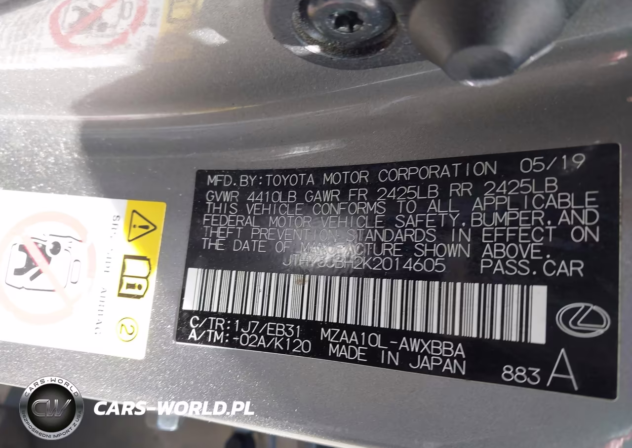 2019 Lexus Ux 200 F Sport VIN:JTHY3JBH2K2014605 - 9