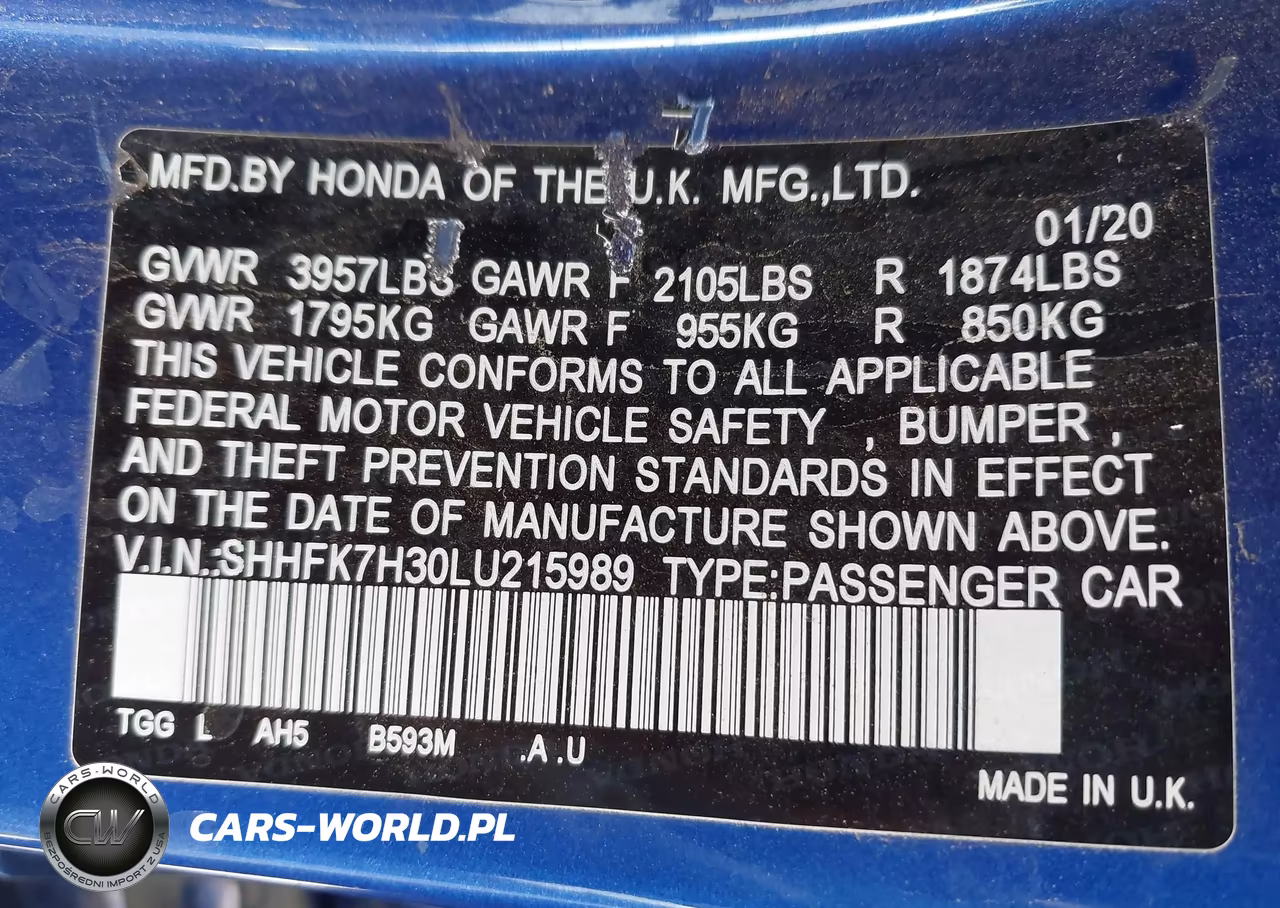 2020 Honda Civic Lx VIN:SHHFK7H30LU215989 - 9