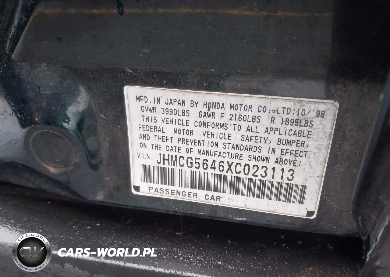 1999 Honda Accord Lx VIN:JHMCG5646XC023113 - 9