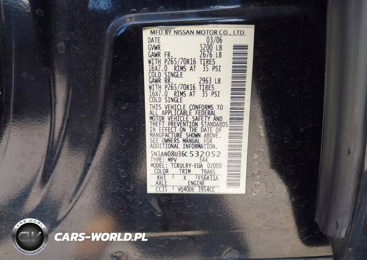 2006 Nissan Xterra S VIN:5N1AN08U36C532052 - 9