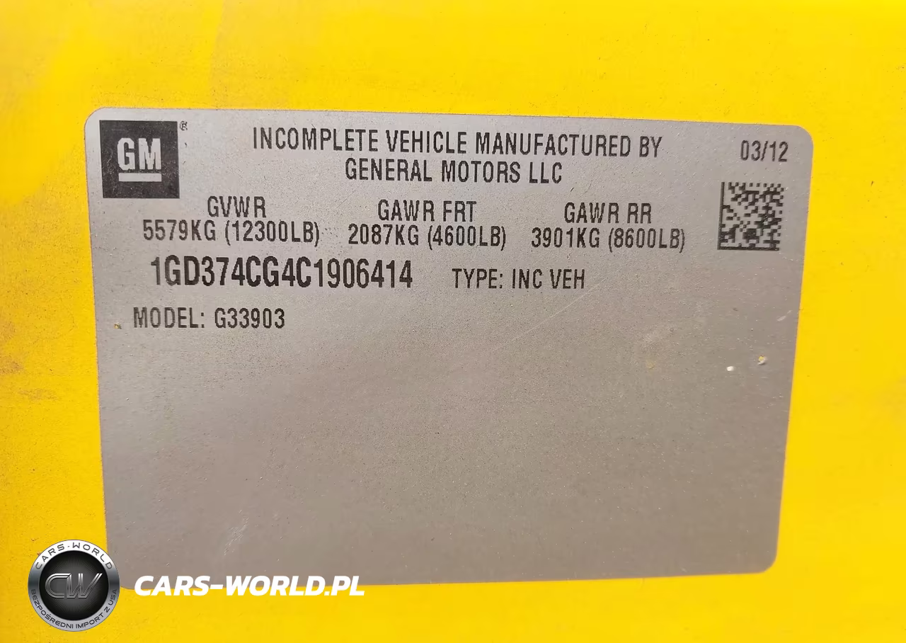 2012 GMC Savana Cutaway Work Van VIN:1GD374CG4C1906414 - 8
