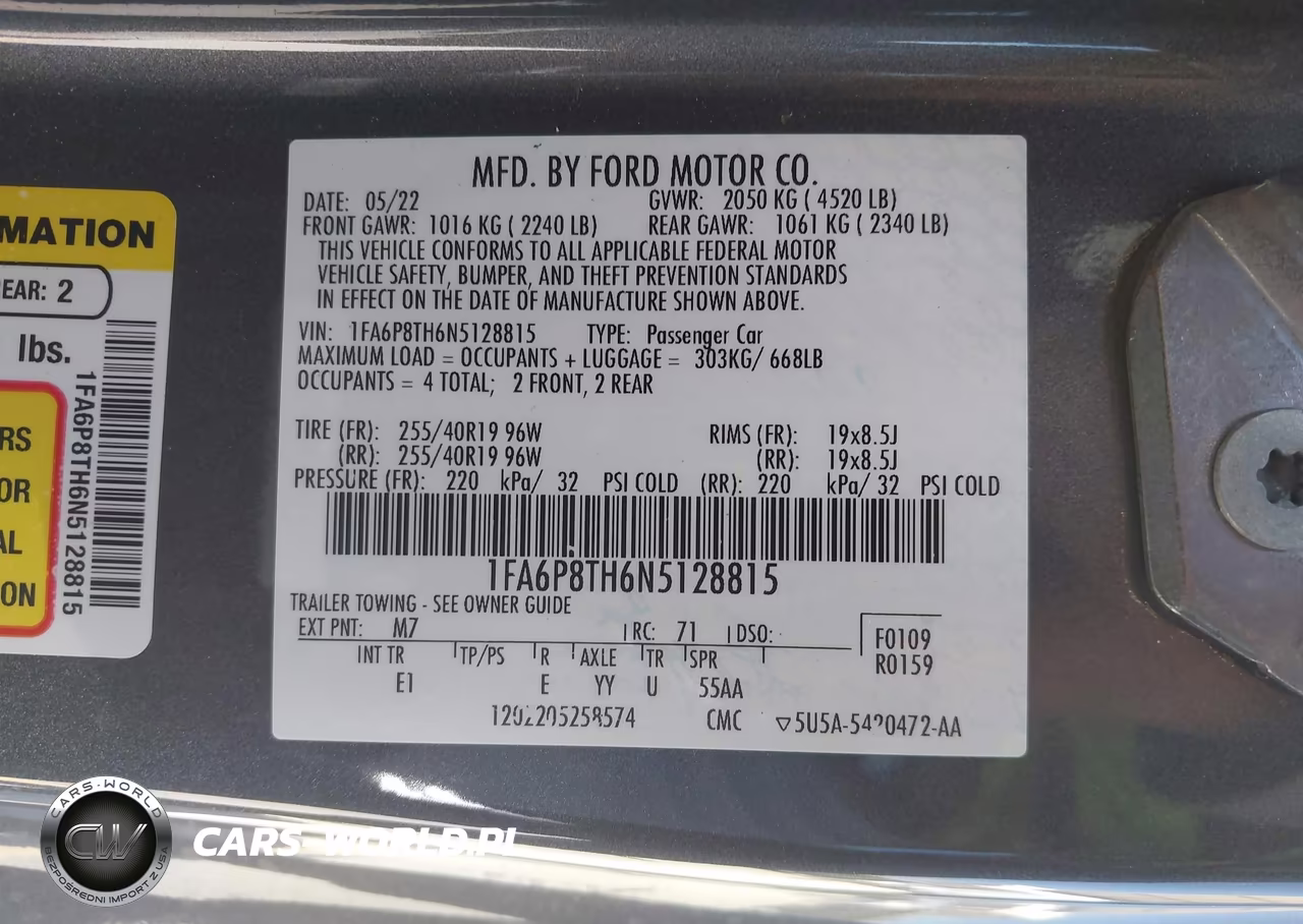 2022 Ford Mustang Ecoboost Premium Fastback VIN:1FA6P8TH6N5128815 - 9