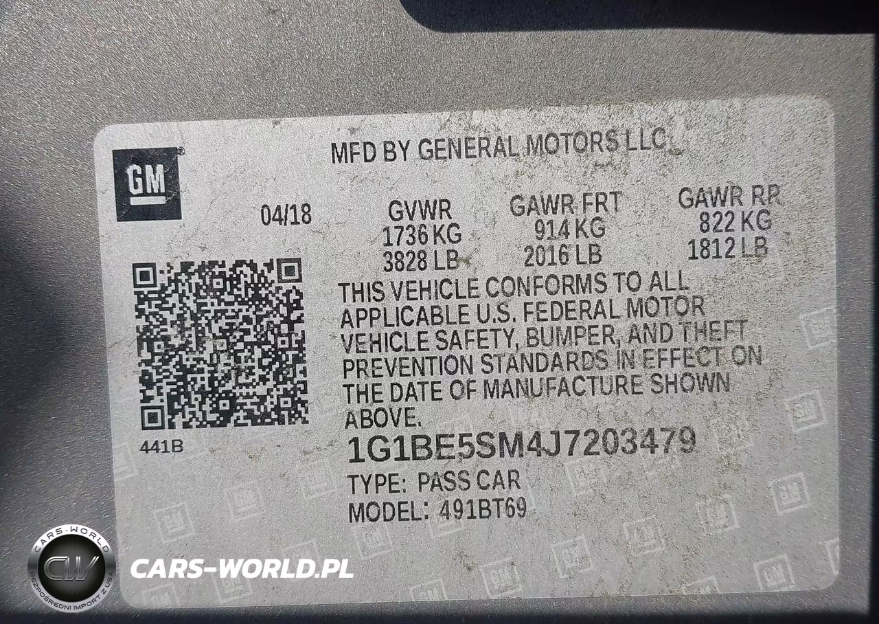 2018 Chevrolet Cruze Lt Auto VIN:1G1BE5SM4J7203479 - 9