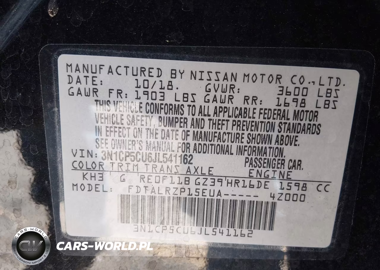 2018 Nissan Kicks S VIN:3N1CP5CU6JL541162 - 9