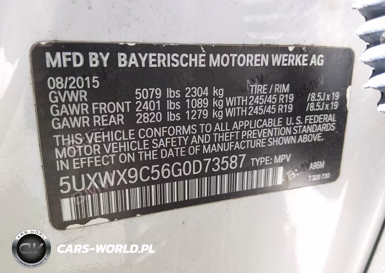 2016 BMW X3 xDrive28I VIN:5UXWX9C56G0D73587 - 9