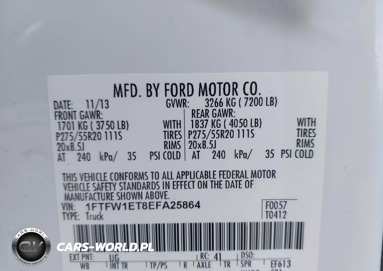 2014 Ford F-150 Platinum VIN:1FTFW1ET8EFA25864 - 9