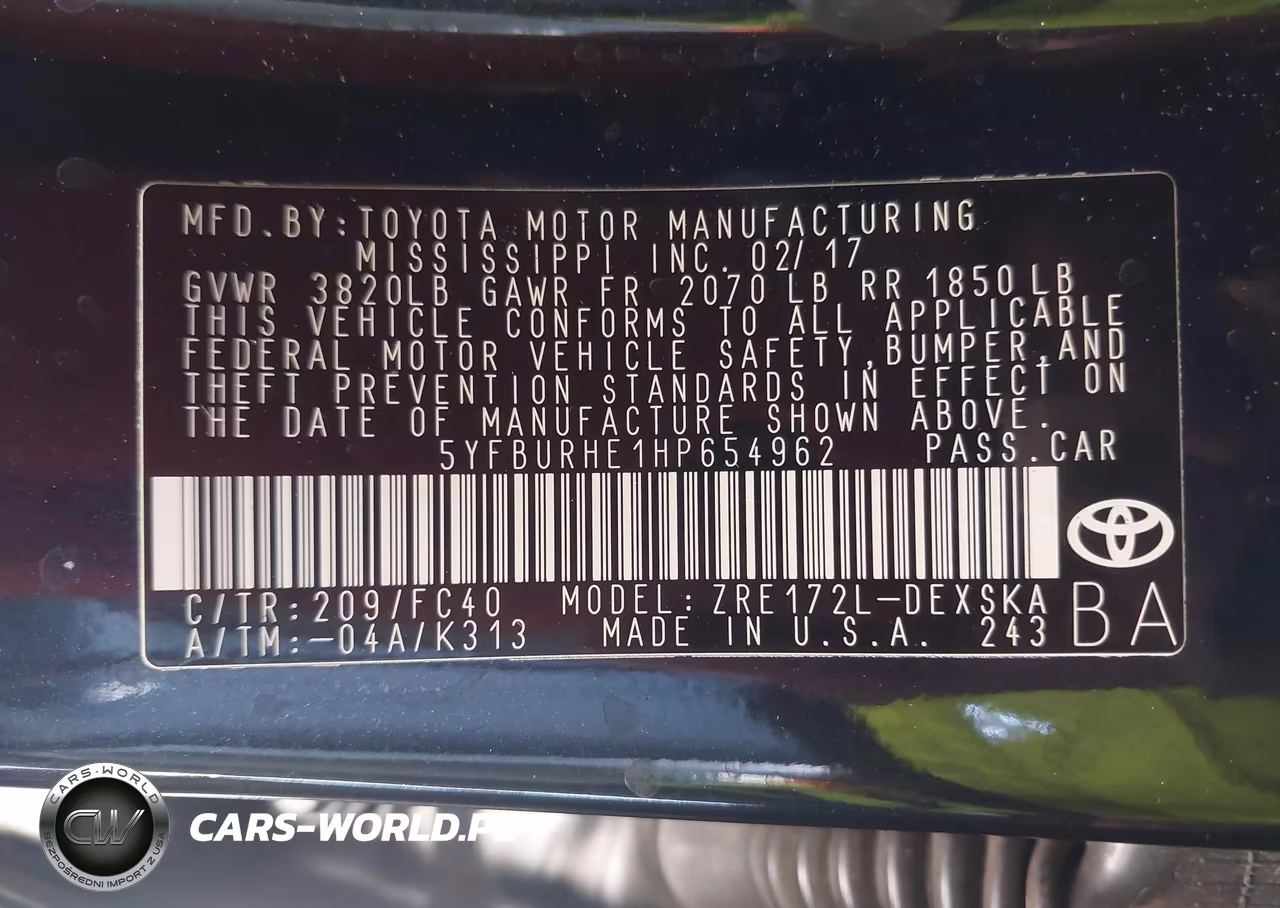 2017 Toyota Corolla Se VIN:5YFBURHE1HP654962 - 9