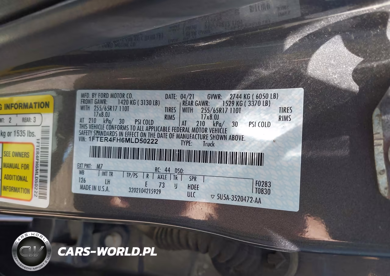 2021 Ford Ranger Xl VIN:1FTER4FH6MLD50222 - 9