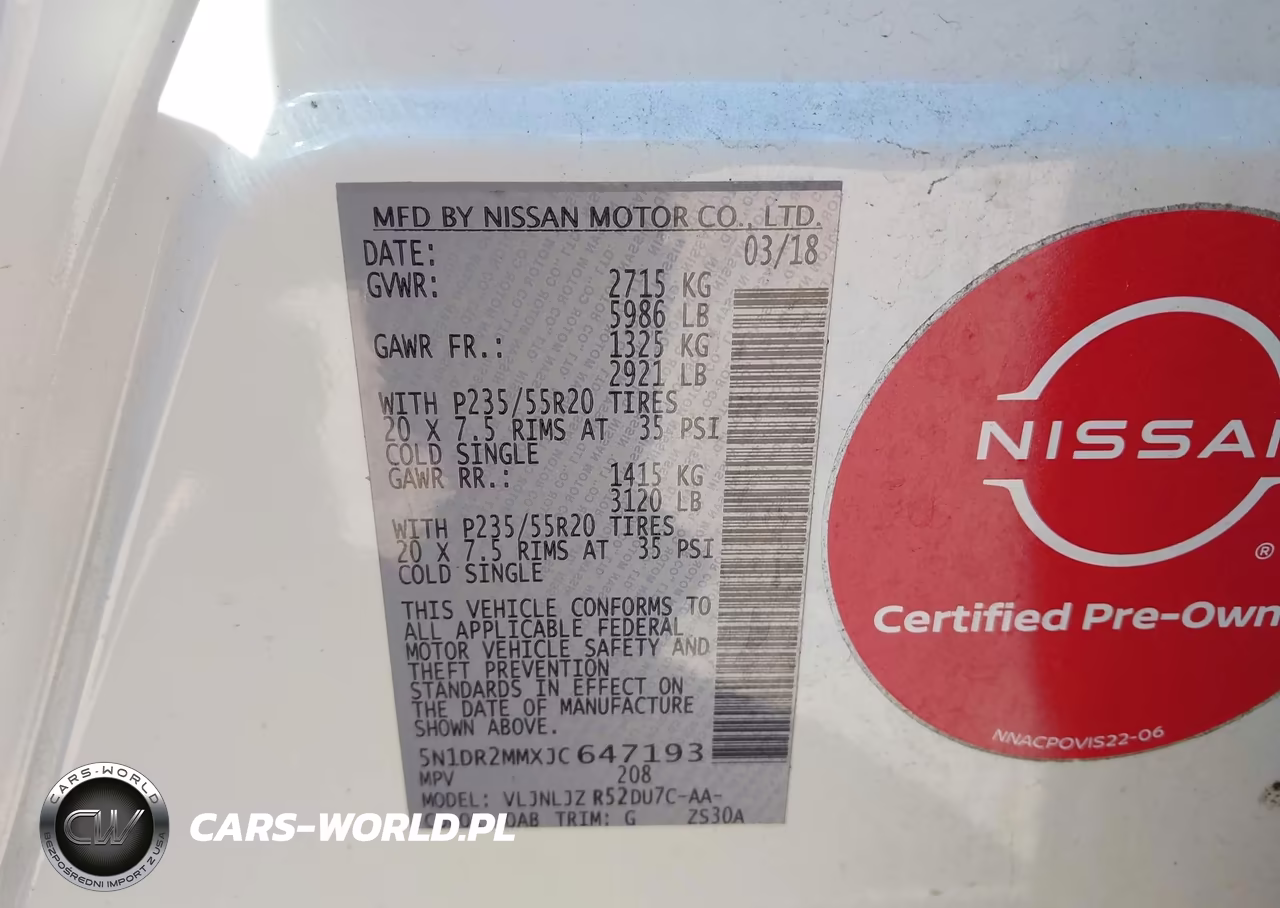 2018 Nissan Pathfinder Platinum VIN:5N1DR2MMXJC647193 - 9