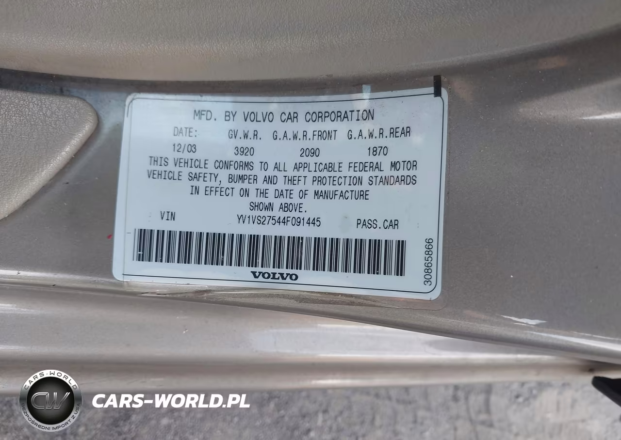 2004 Volvo S40 A-Lse VIN:YV1VS27544F091445 - 9