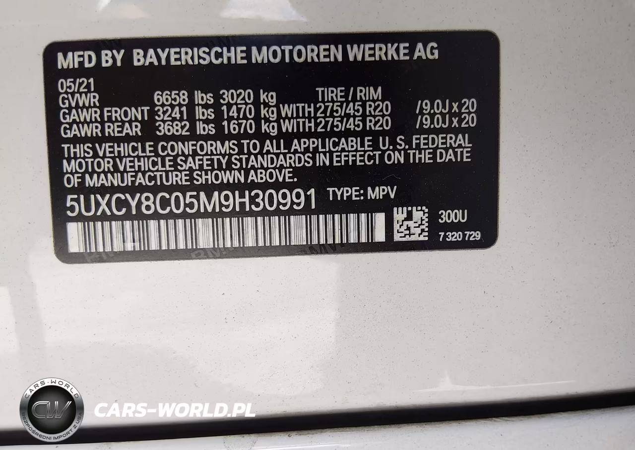 2021 BMW X6 M50I VIN:5UXCY8C05M9H30991 - 9