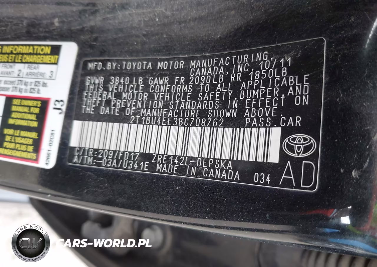 2011 Toyota Corolla S VIN:2T1BU4EE3BC708762 - 9
