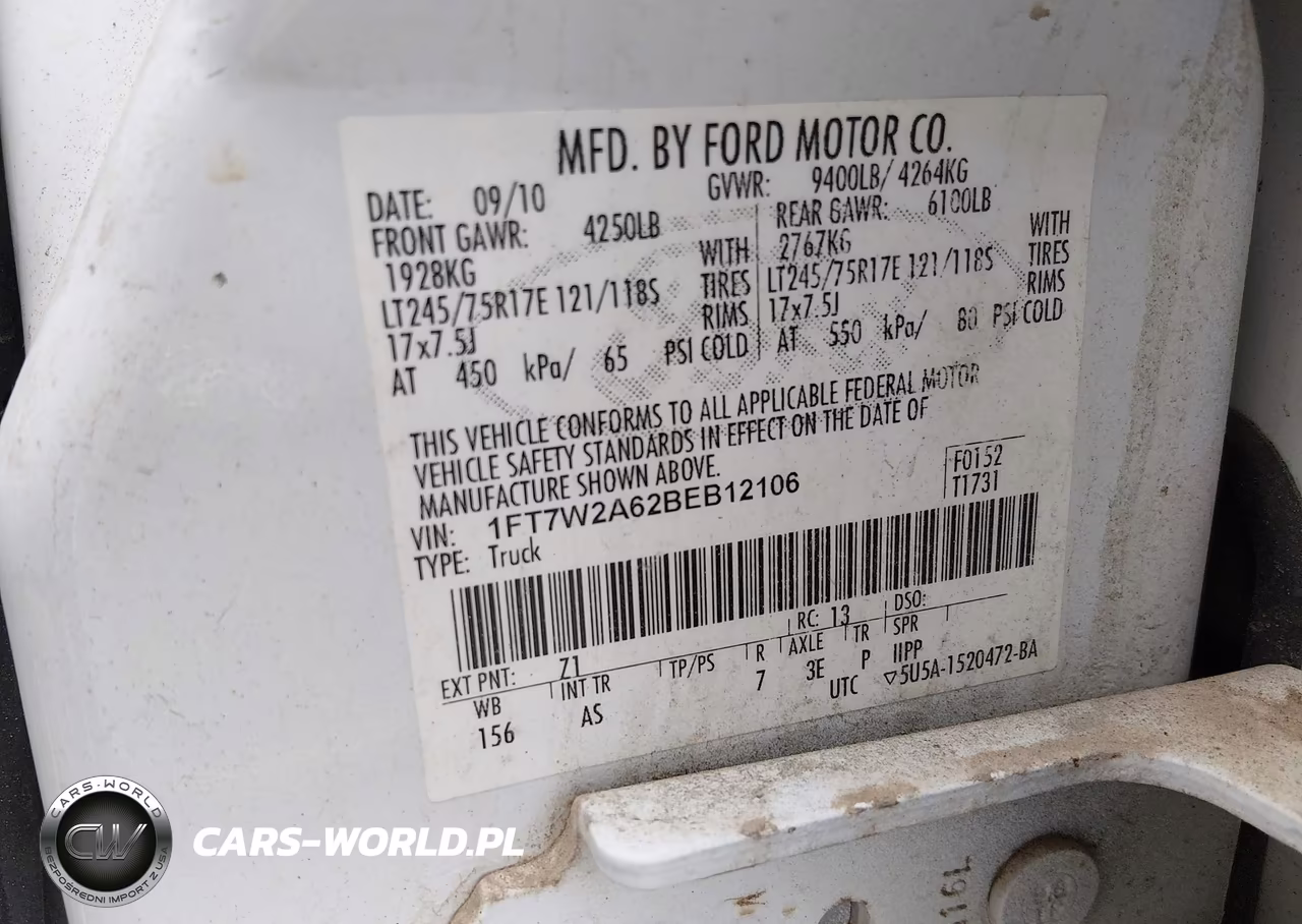 2011 Ford F-250 Xl VIN:1FT7W2A62BEB12106 - 9