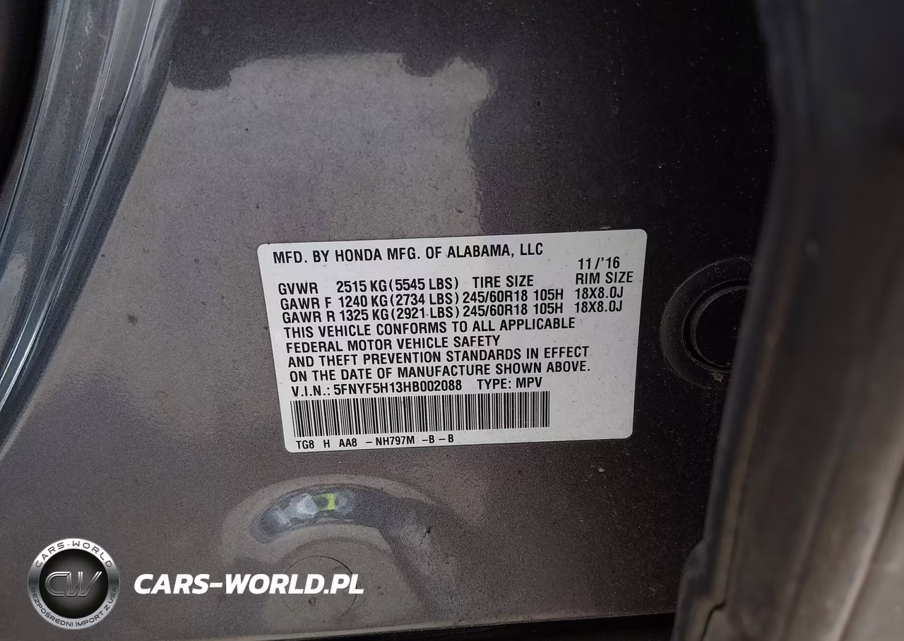 2017 Honda Pilot Lx VIN:5FNYF5H13HB002088 - 9