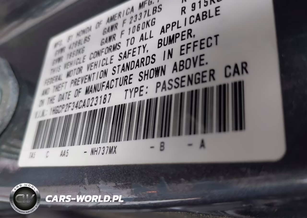 2012 Honda Accord 2.4 Lx VIN:1HGCP2F34CA023187 - 9