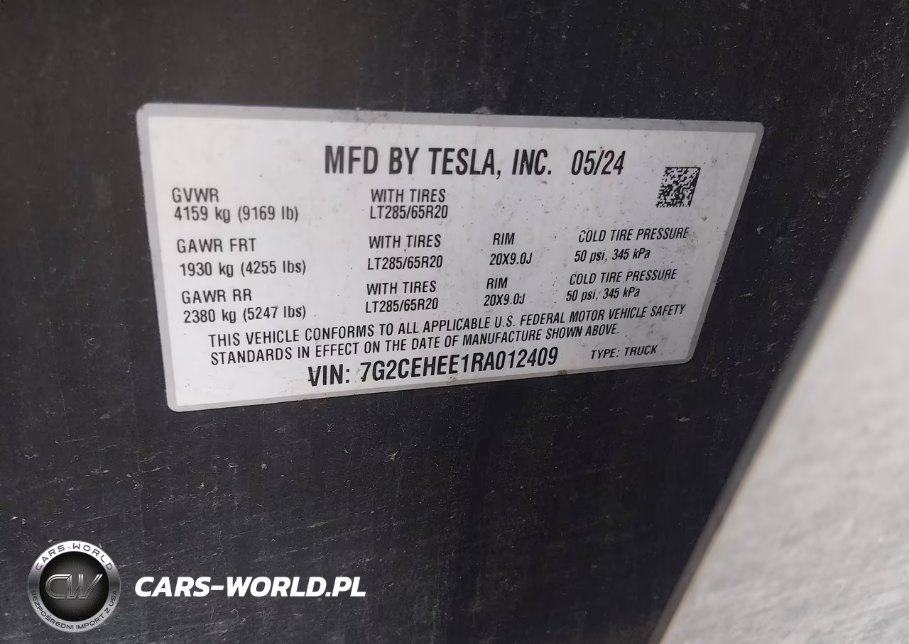 2024 Tesla Cybertruck Cyberbeast VIN:7G2CEHEE1RA012409 - 9
