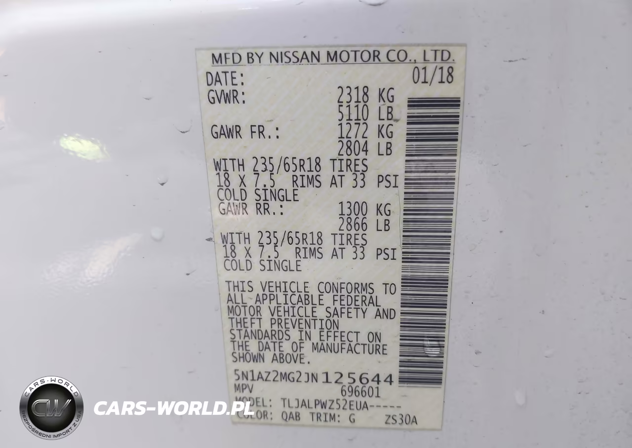 2018 Nissan Murano S VIN:5N1AZ2MG2JN125644 - 9