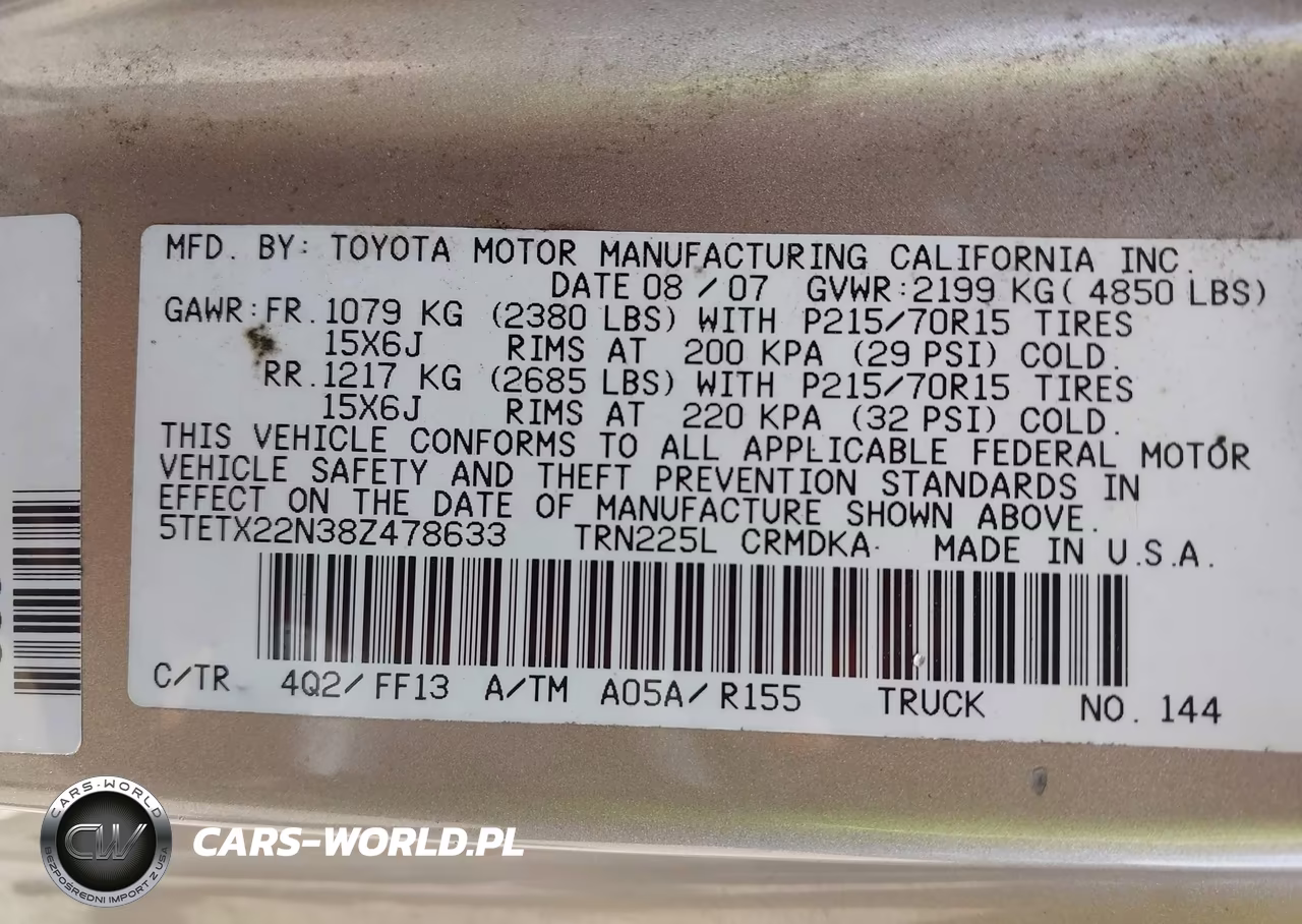 2008 Toyota Tacoma VIN:5TETX22N38Z478633 - 9