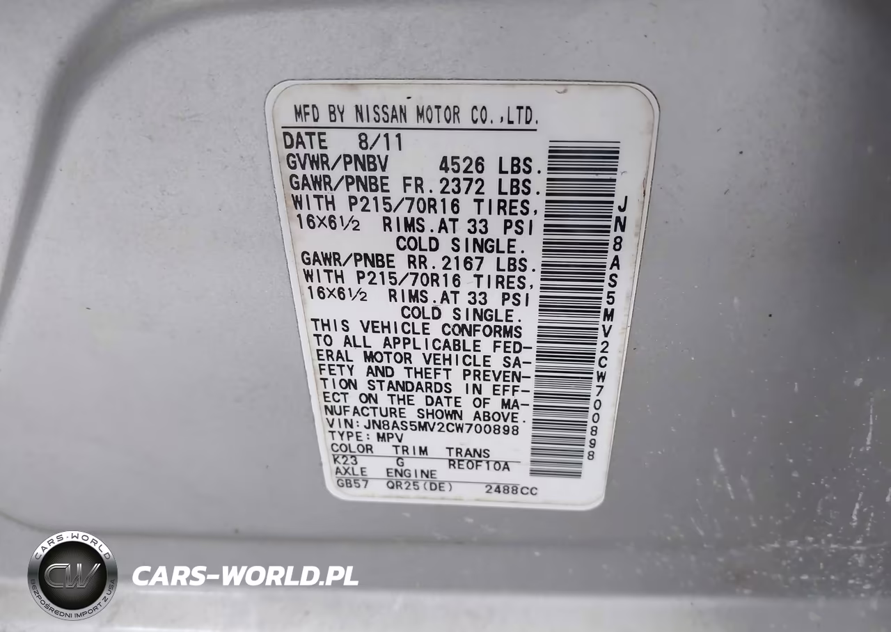 2012 Nissan Rogue S VIN:JN8AS5MV2CW700898 - 9