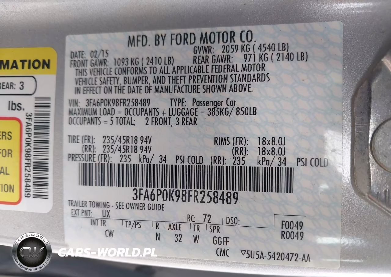 2015 Ford Fusion Titanium VIN:3FA6P0K98FR258489 - 9