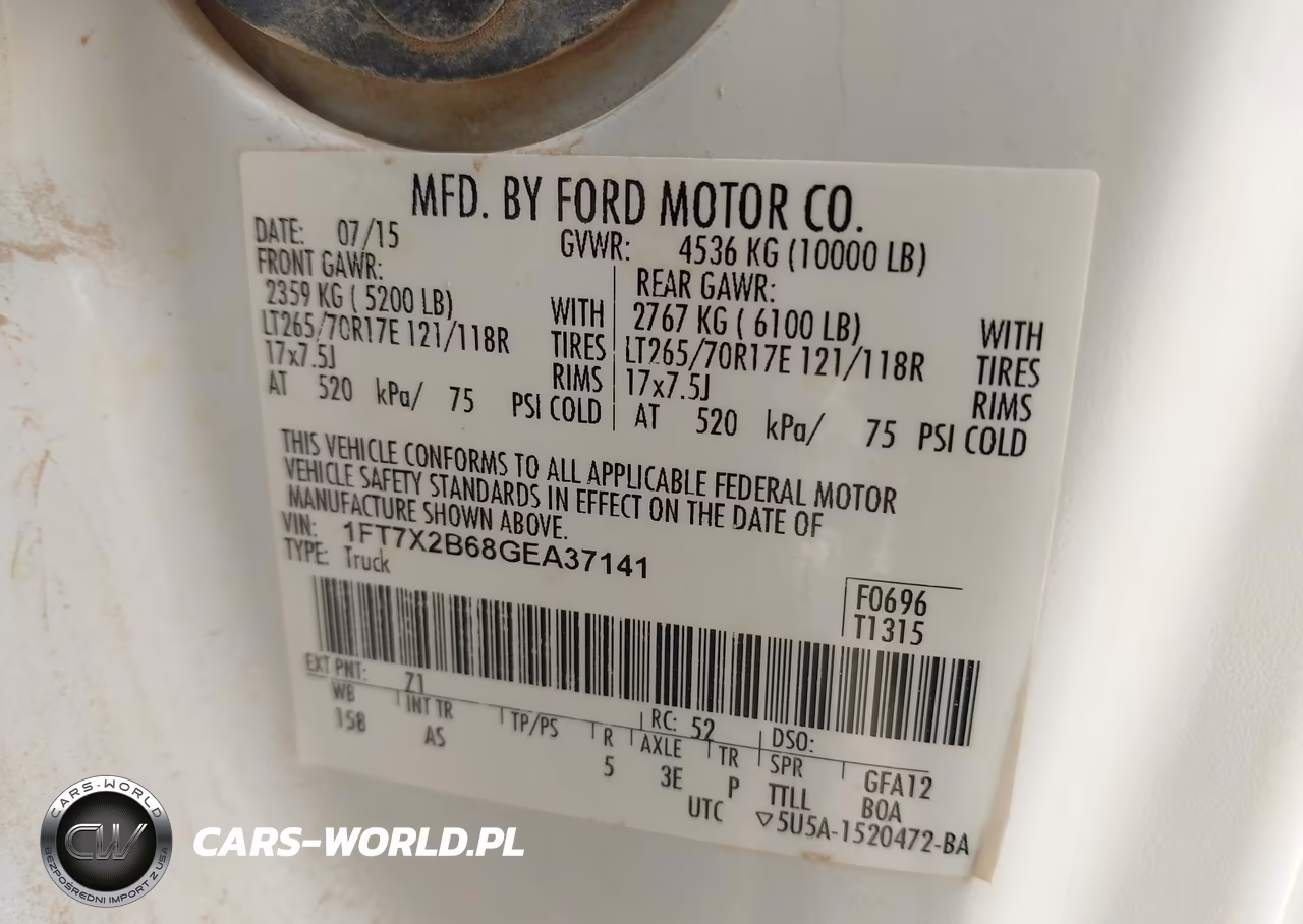 2016 Ford F-250 Xl VIN:1FT7X2B68GEA37141 - 9