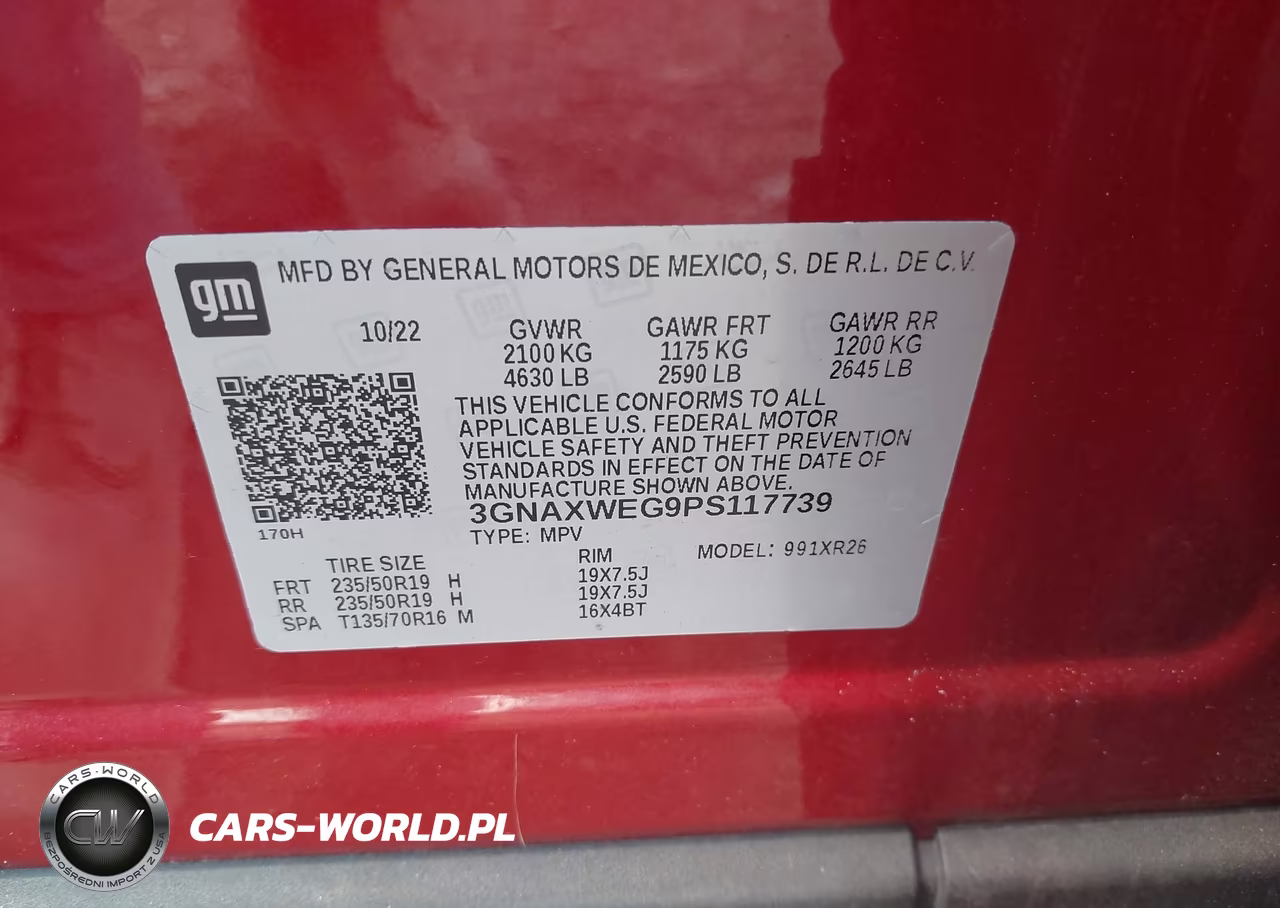 2023 Chevrolet Equinox Awd Rs VIN:3GNAXWEG9PS117739 - 9