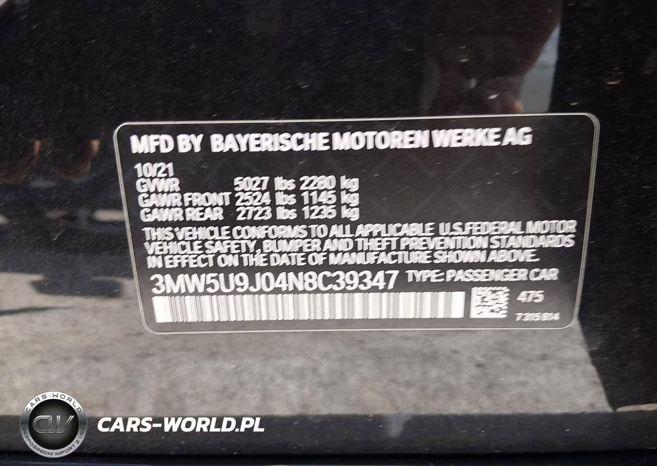 2022 BMW M340I M340I xDrive VIN:3MW5U9J04N8C39347 - 9