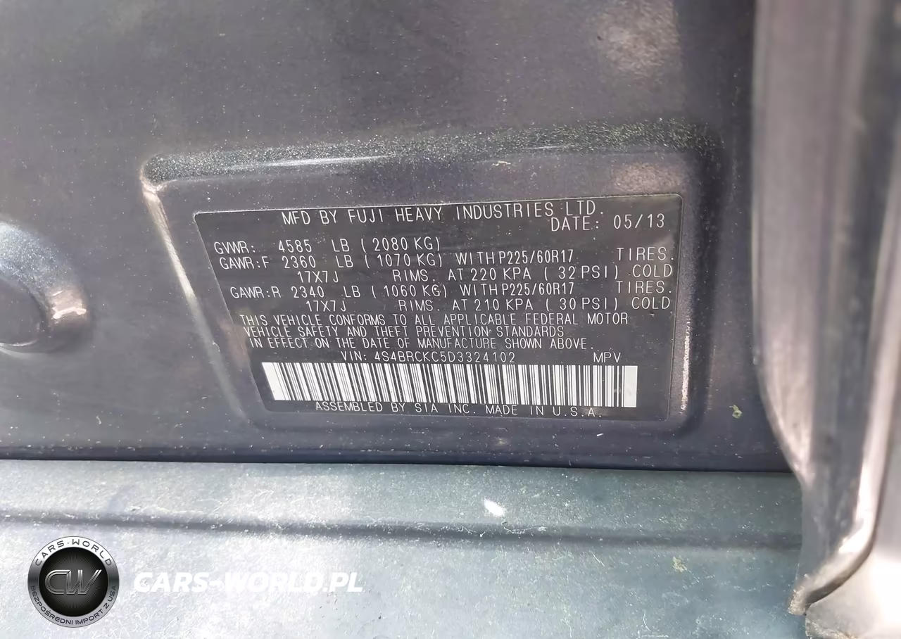 2013 Subaru Outback 2.5I Limited VIN:4S4BRCKC5D3324102 - 9