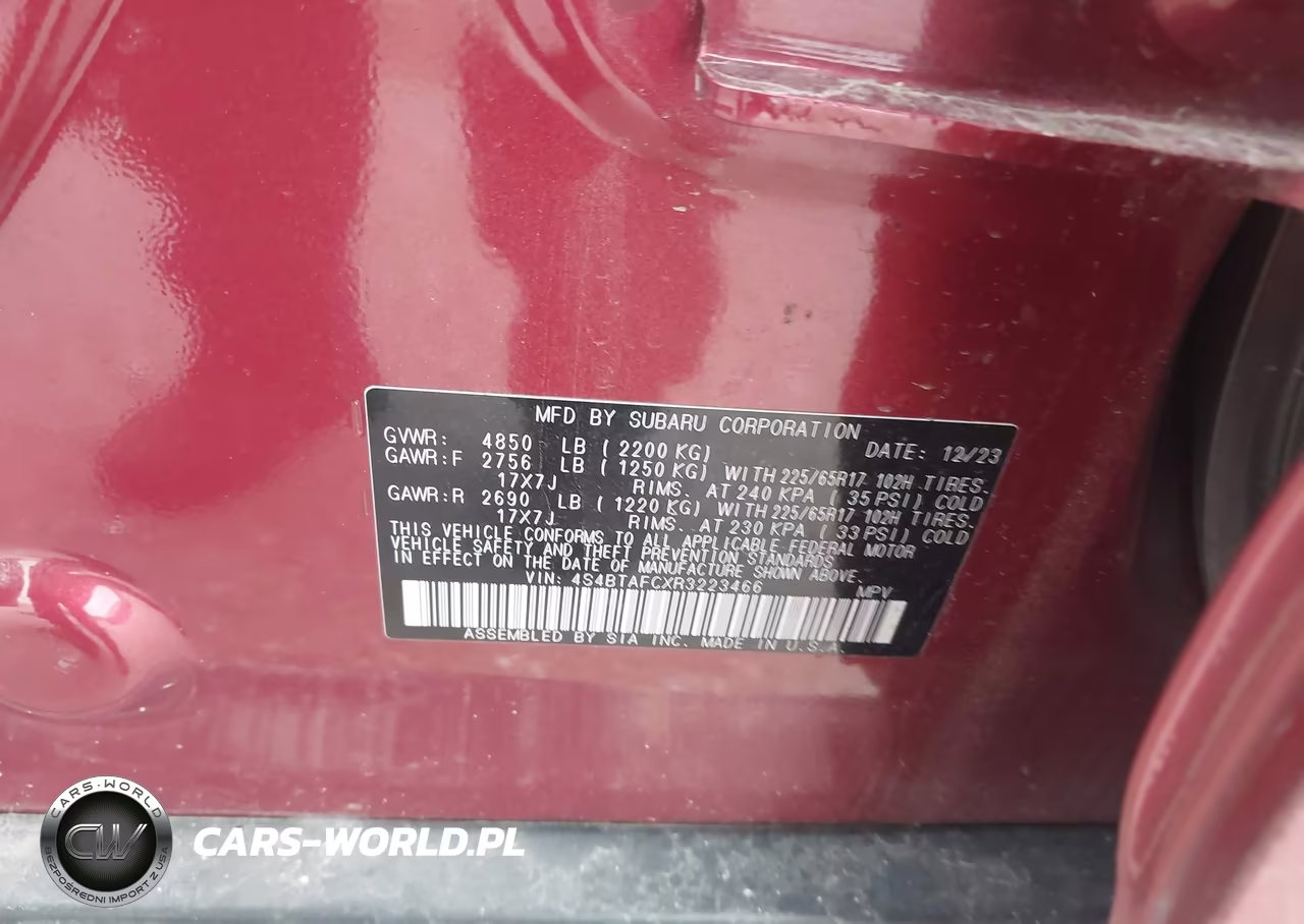 2024 Subaru Outback Premium VIN:4S4BTAFCXR3223466 - 9