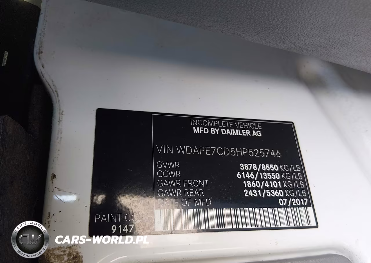 2017 Mercedes-Benz Sprinter 2500 Standard Roof V6 VIN:WDAPE7CD5HP525746 - 9
