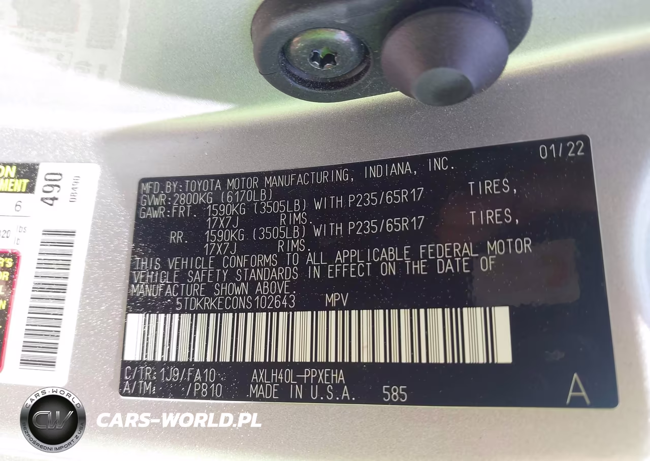 2022 Toyota Sienna Le VIN:5TDKRKEC0NS102643 - 9