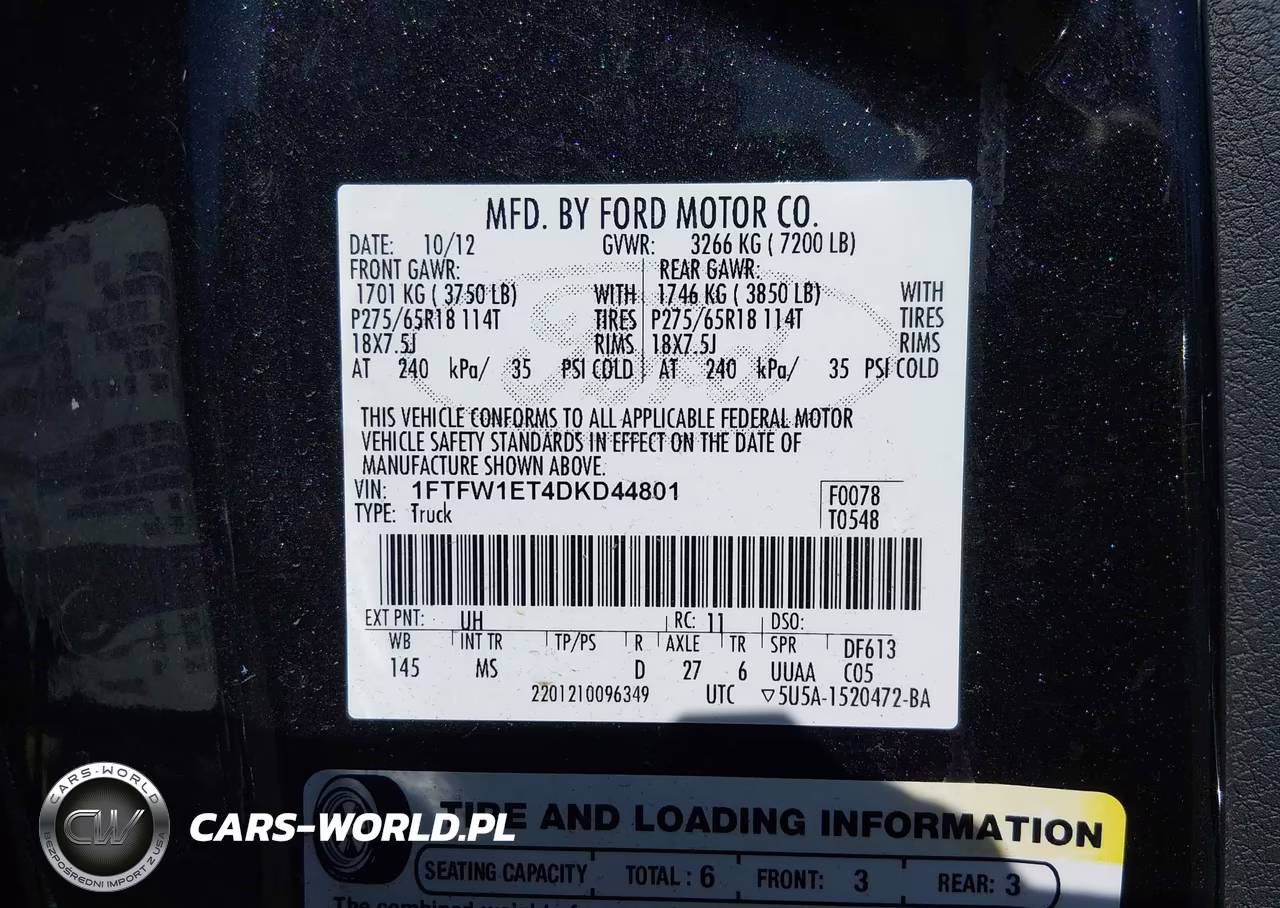 2013 Ford F-150 Xlt VIN:1FTFW1ET4DKD44801 - 9