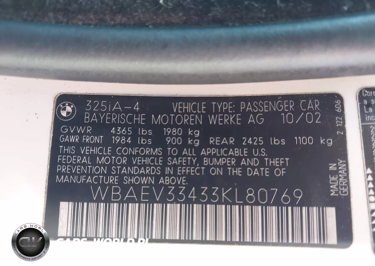 2003 BMW 325I VIN:WBAEV33433KL80769 - 9