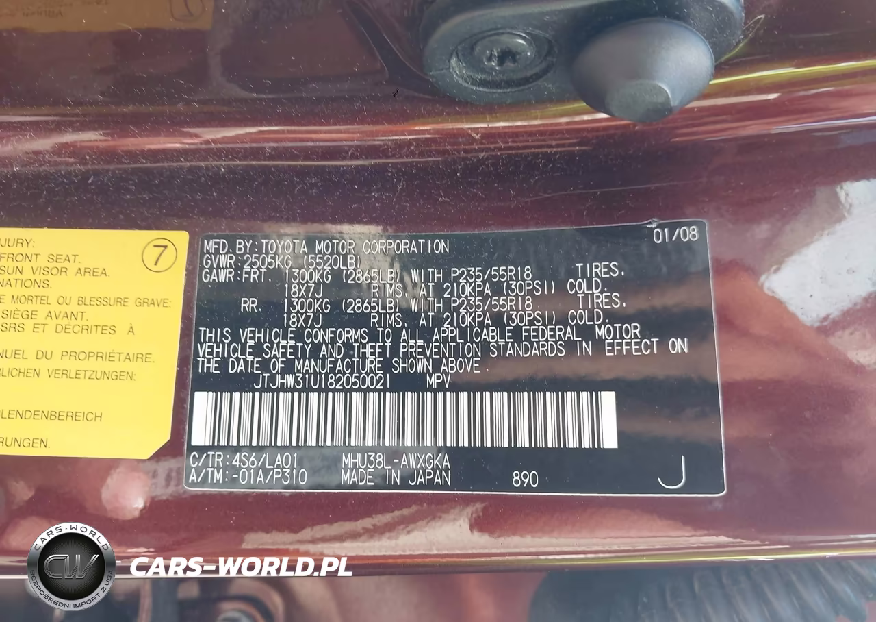 2008 Lexus Rx 400H VIN:JTJHW31U182050021 - 9