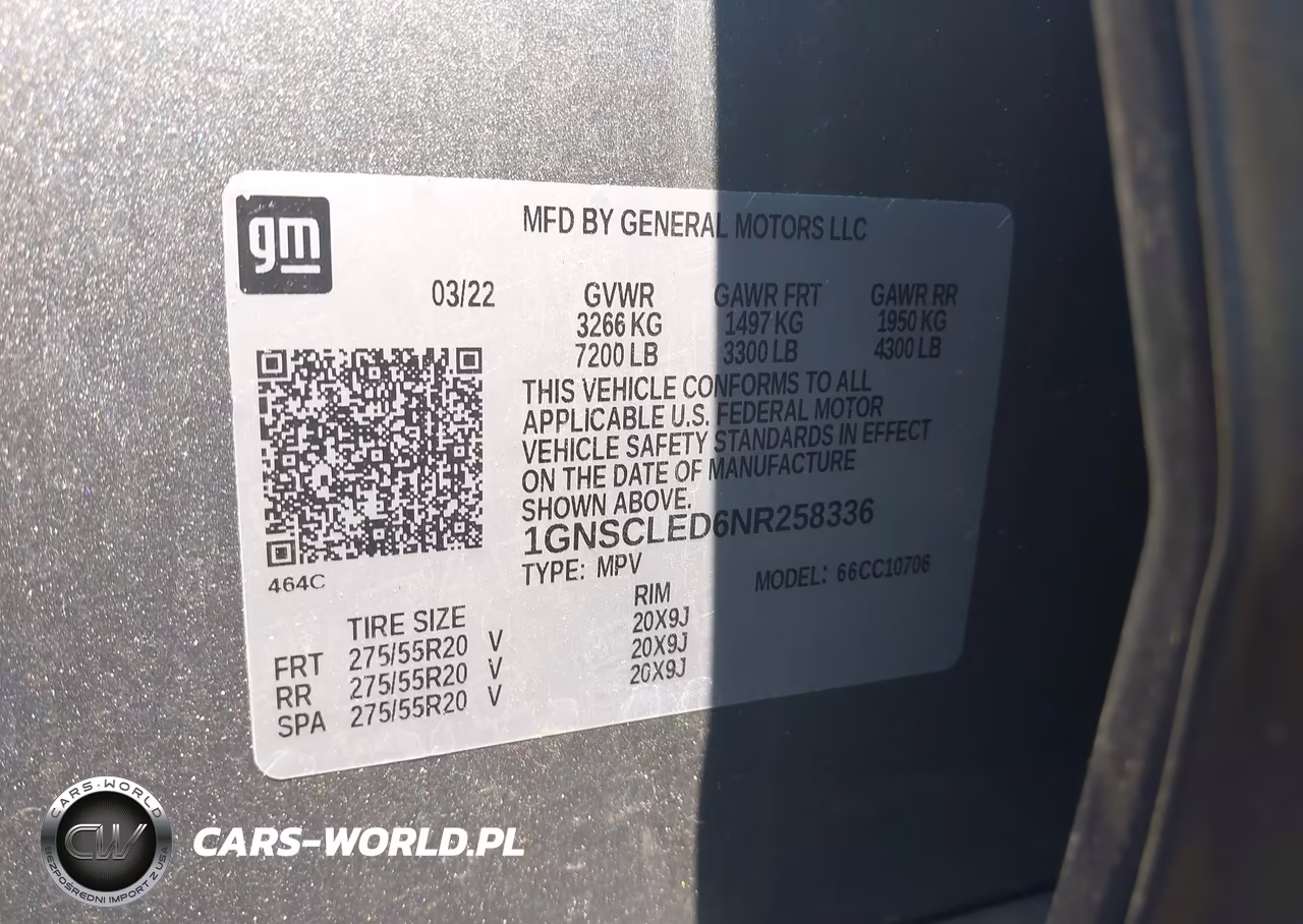 2022 Chevrolet Tahoe 2Wd Commercial Fleet VIN:1GNSCLED6NR258336 - 9