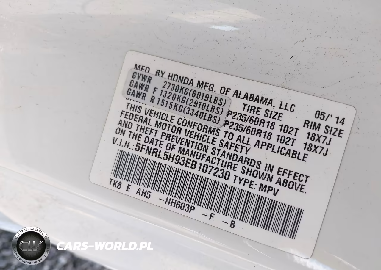 2014 Honda Odyssey Touring-Touring Elite VIN:5FNRL5H93EB107230 - 9