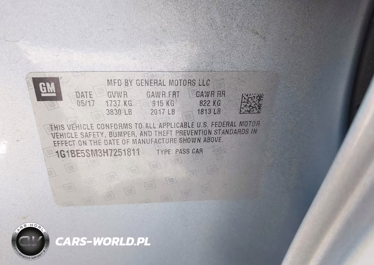 2017 Chevrolet Cruze Lt Auto VIN:1G1BE5SM3H7251811 - 9