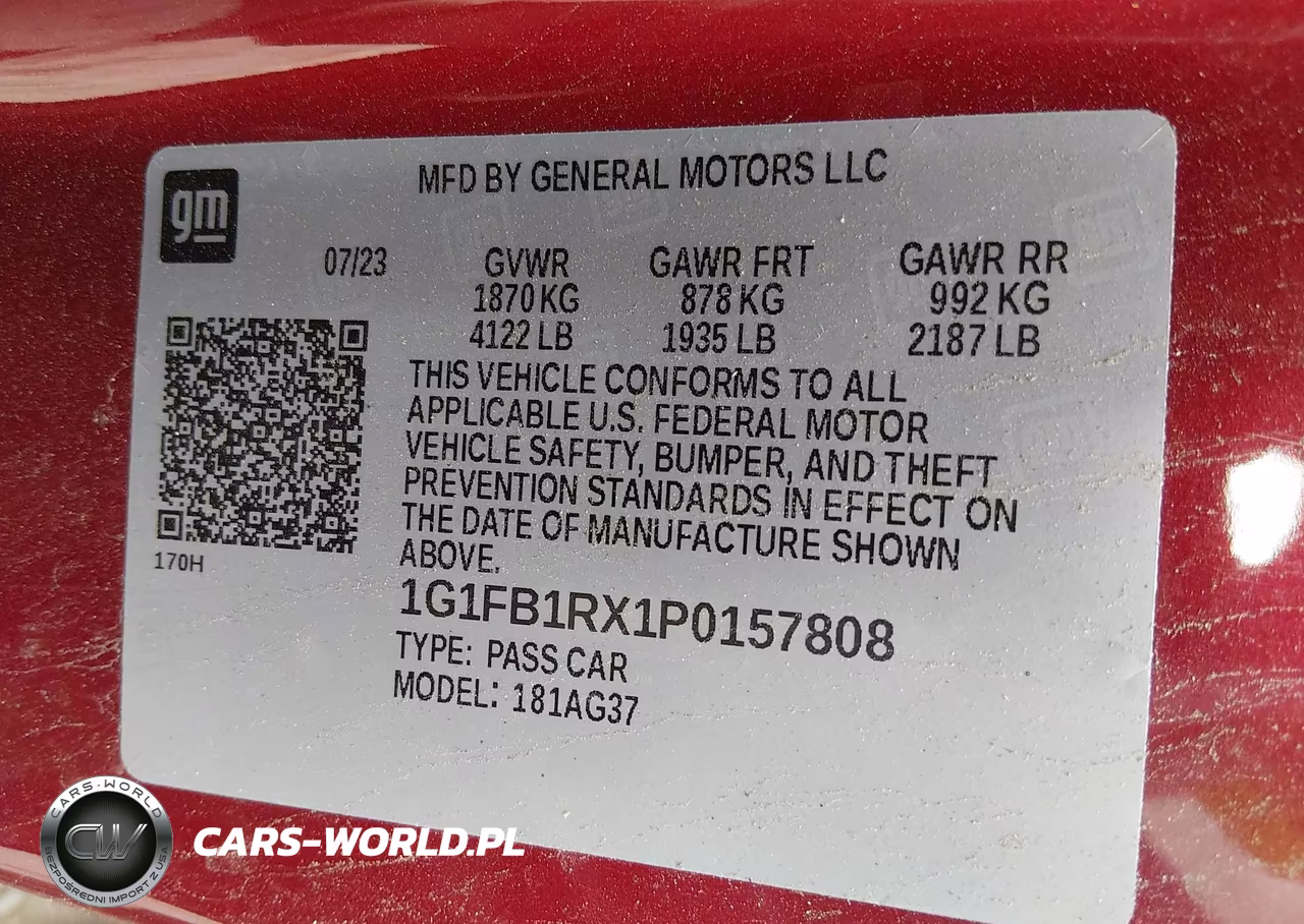 2023 Chevrolet Camaro Rwd 1Lt VIN:1G1FB1RX1P0157808 - 9
