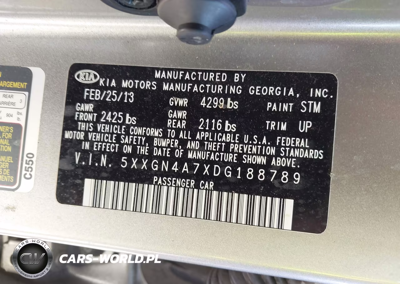 2013 Kia Optima Ex VIN:5XXGN4A7XDG188789 - 9