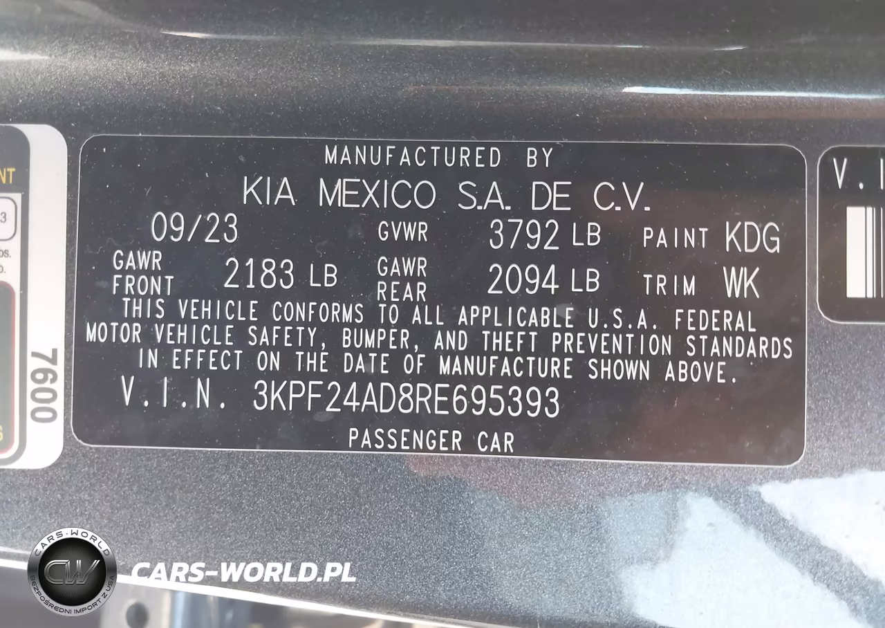 2024 Kia Forte Lx VIN:3KPF24AD8RE695393 - 9