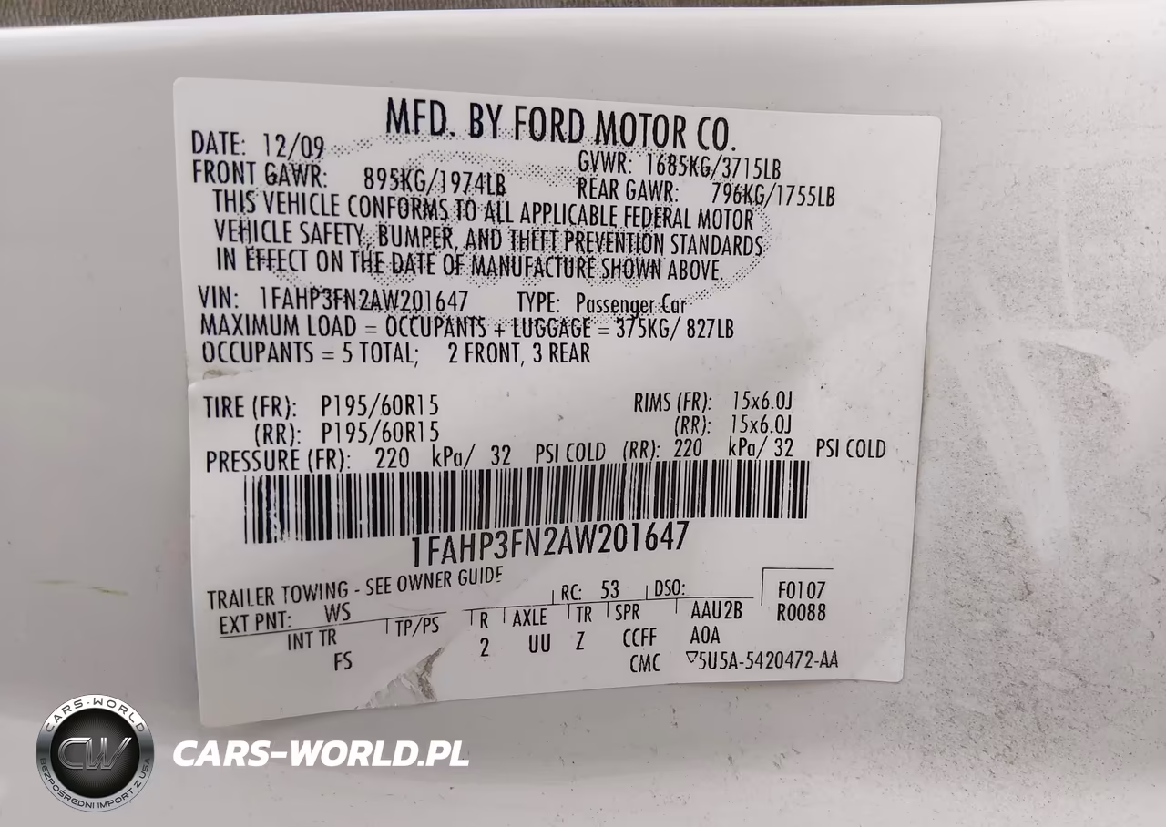 2010 Ford Focus Se VIN:1FAHP3FN2AW201647 - 9