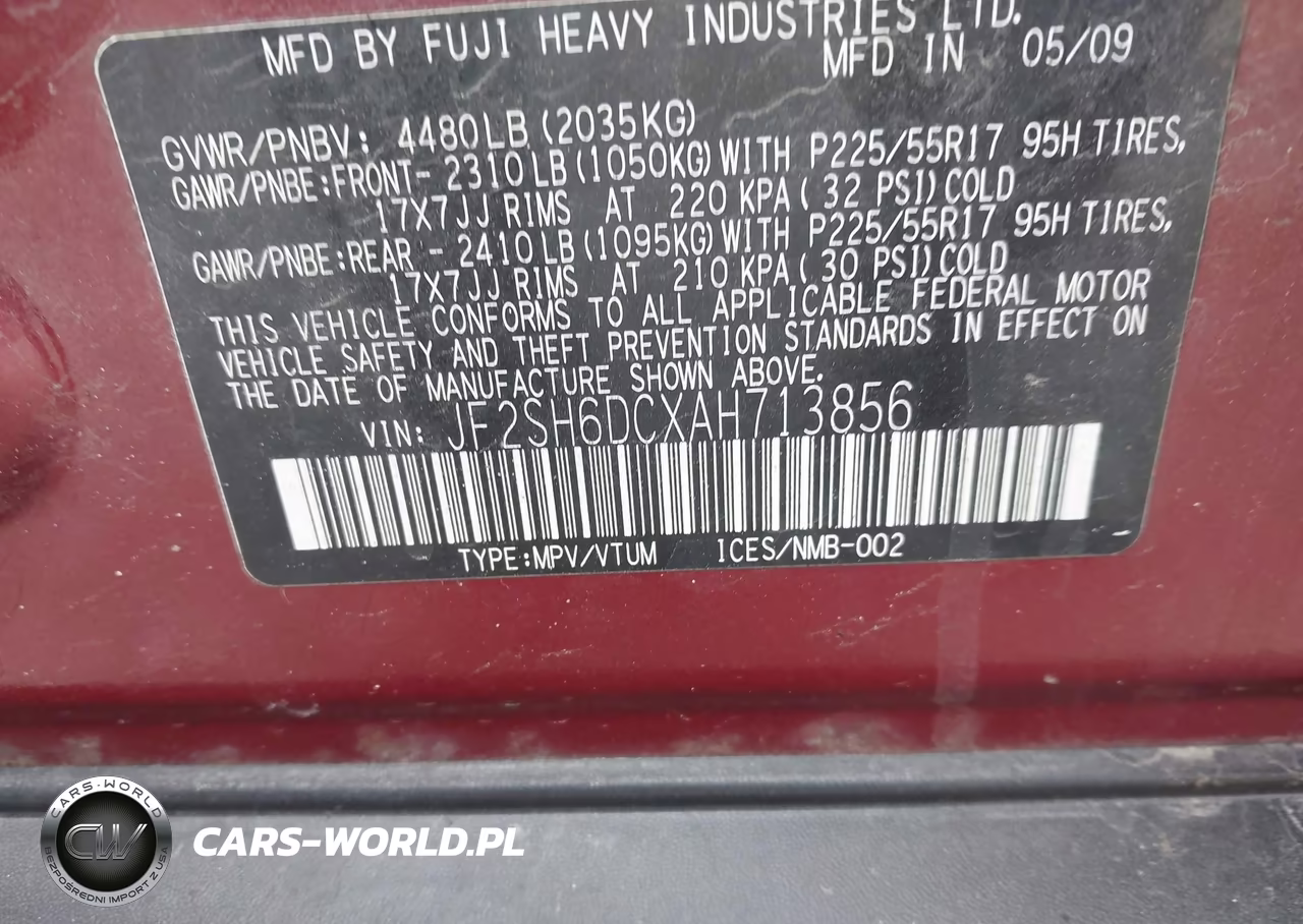 2010 Subaru Forester 2.5X Limited VIN:JF2SH6DCXAH713856 - 9