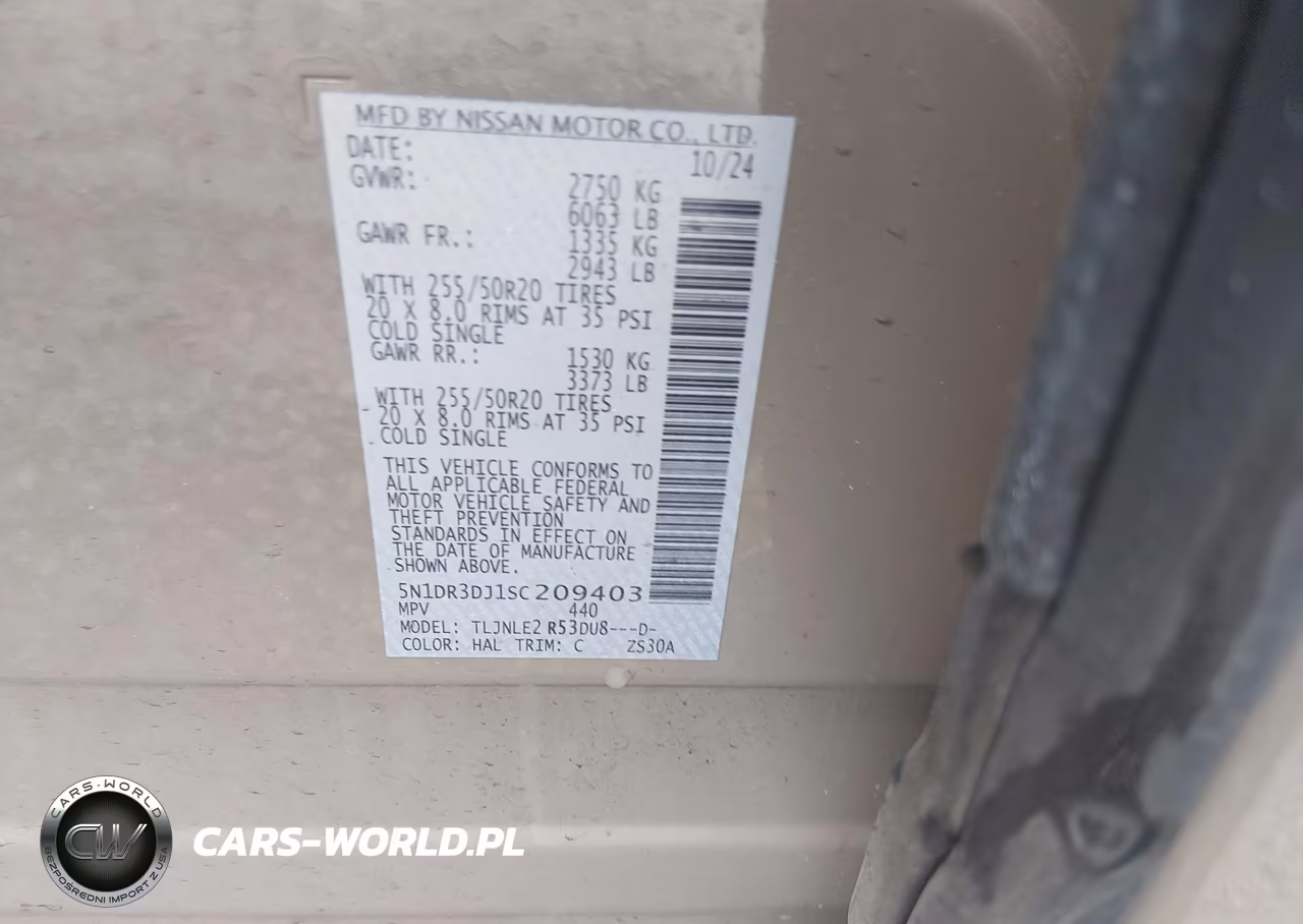 2025 Nissan Pathfinder Platinum 4Wd VIN:5N1DR3DJ1SC209403 - 9